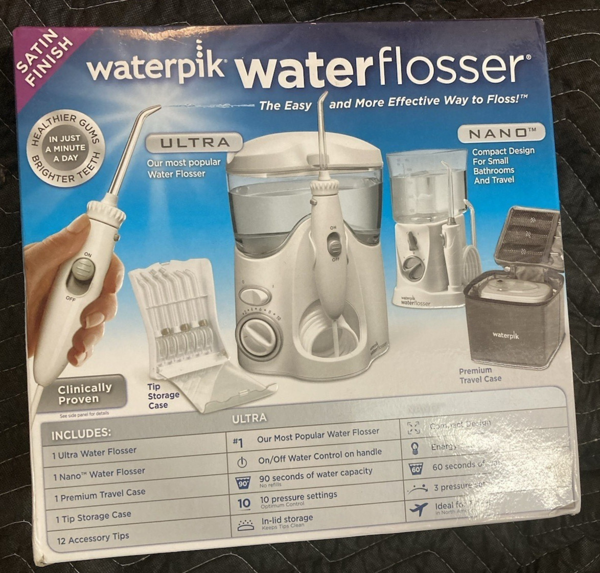 Waterpik Water Flosser WP-130 WP-305W Ultra & Nano Combo Pack