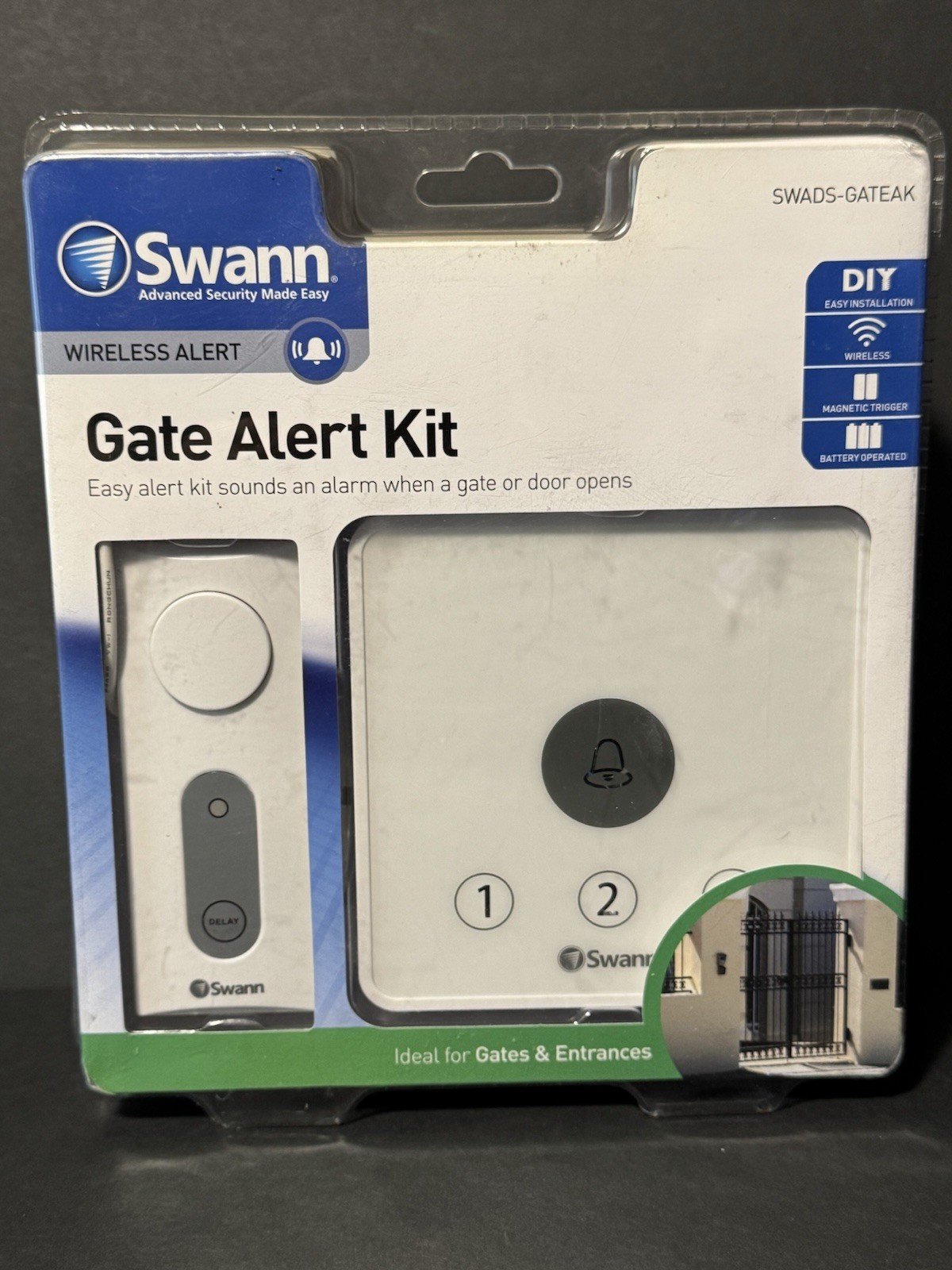 Swann Wireless Gate/Door Alert Kit Security Alarm Battery Operated SWADS-GATEAK