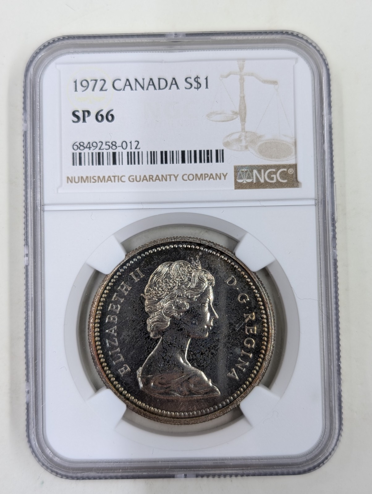 1972 Canada S$1 NGC SP66