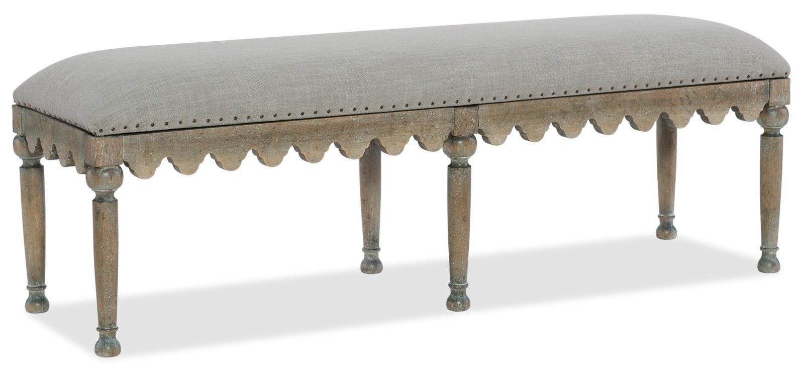 Hooker Furniture 5750-90019 Madera 57"W Scalloped Upholstered Bed - Gray /