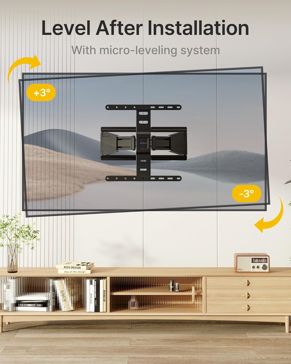 0.77" Ultra Slim TV Wall Mount for 37-75 Inch Tvs, Thin Low Profile Full Motion