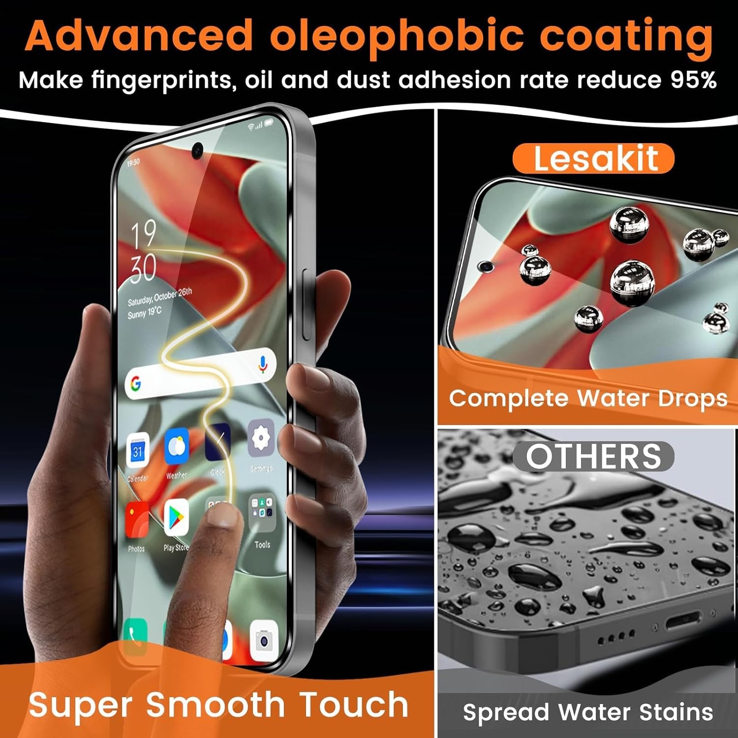 4 Pack For Google Pixel 9 Pro XL Screen Protector with 4 Pack Camera Lens Protec