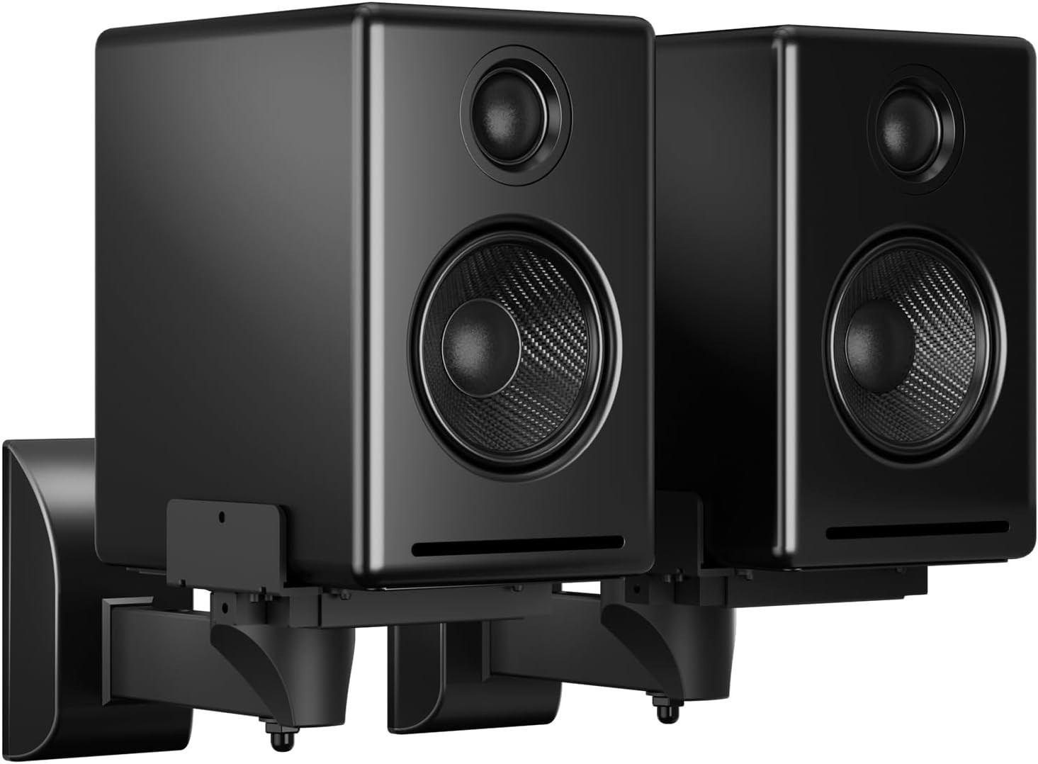 Universal Wall Mount Speaker Bracket - Adjustable Dual Stands, 55lbs Capacity
