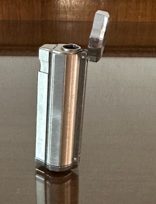 Slim Portable Refillable Silver Metal Lighter
