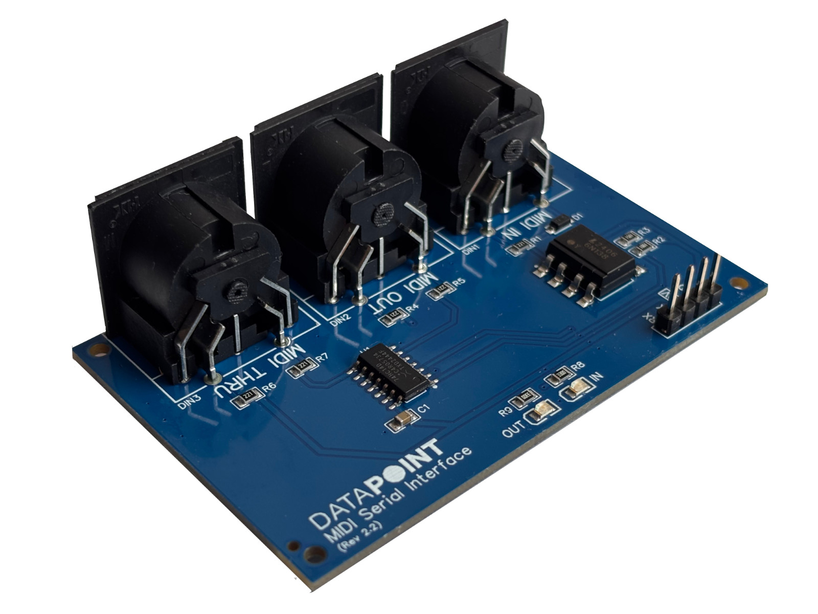 MIDI Serial Interface (5v) (with Thru & LED indicators)
