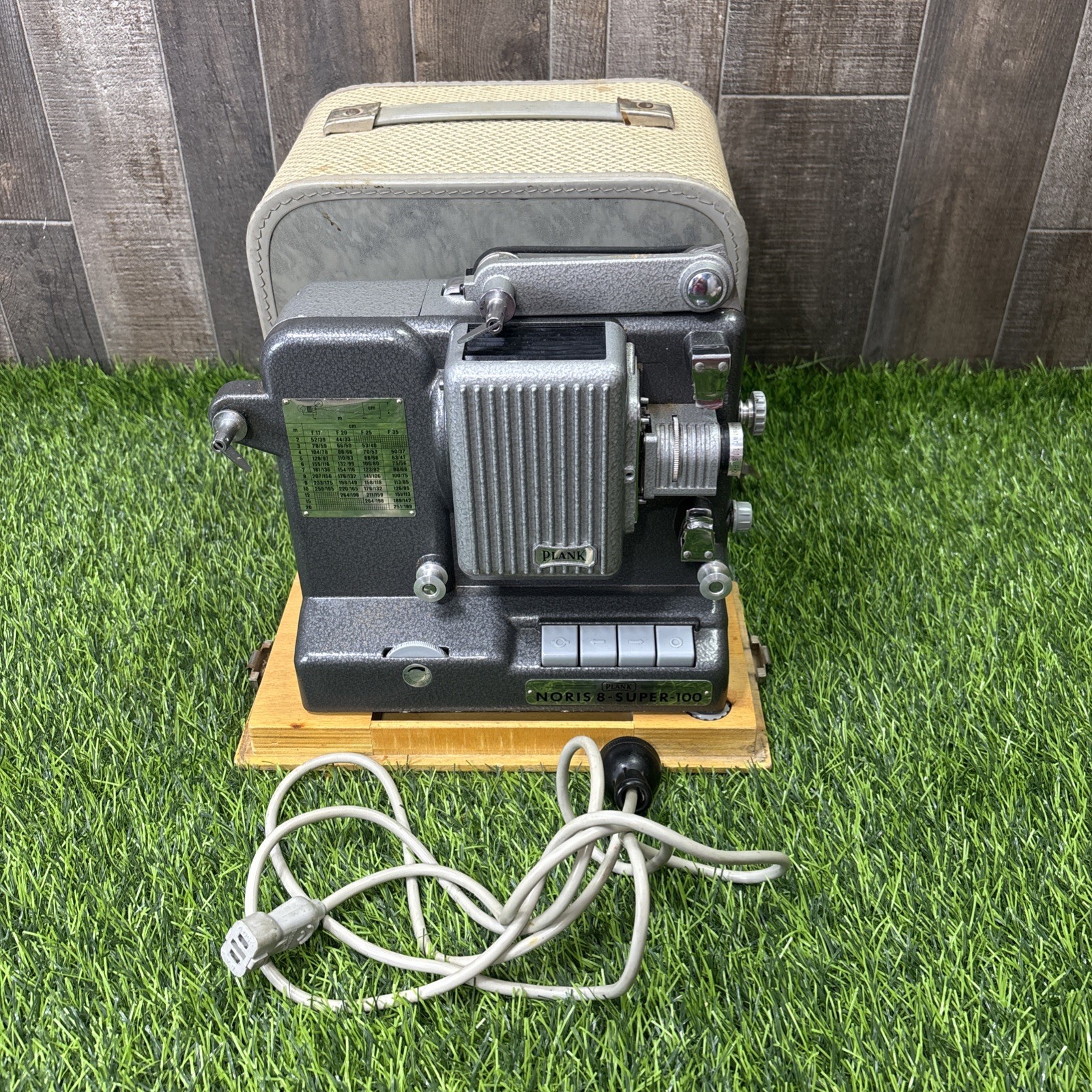 Vintage Noris Super 100 8mm Film Projector w/ Case Tested Missing Bulb