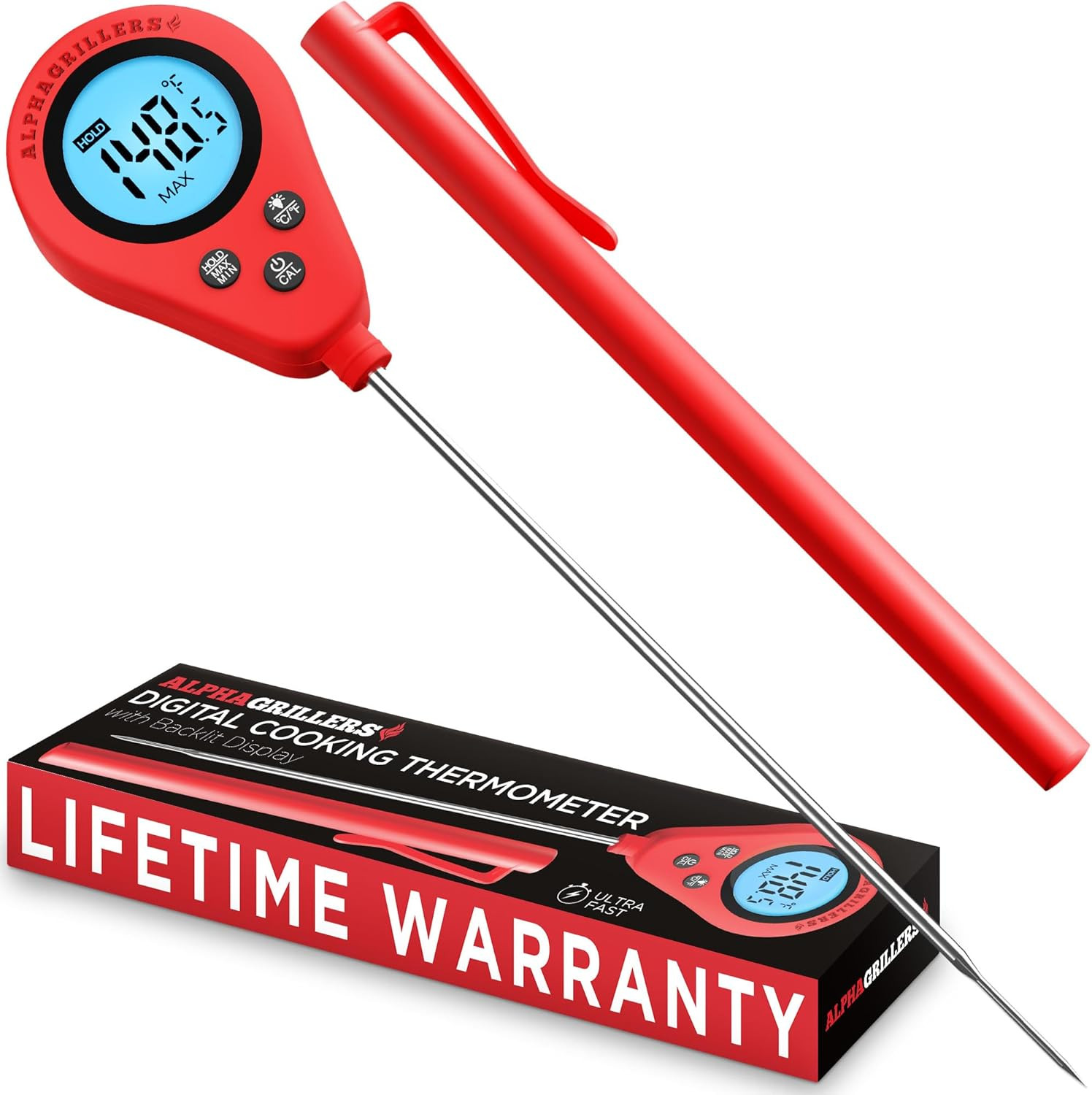 Instant Read Meat Thermometer, Digital Food Thermometer for Cooking, Bread Therm