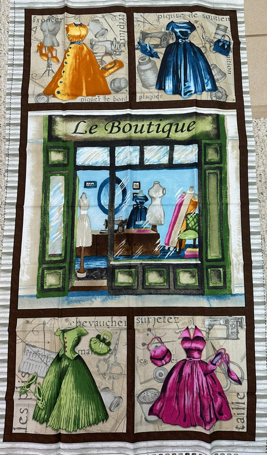 Elizabeth Medley Le Boutique Quilt Fabric Panel 24xWOF