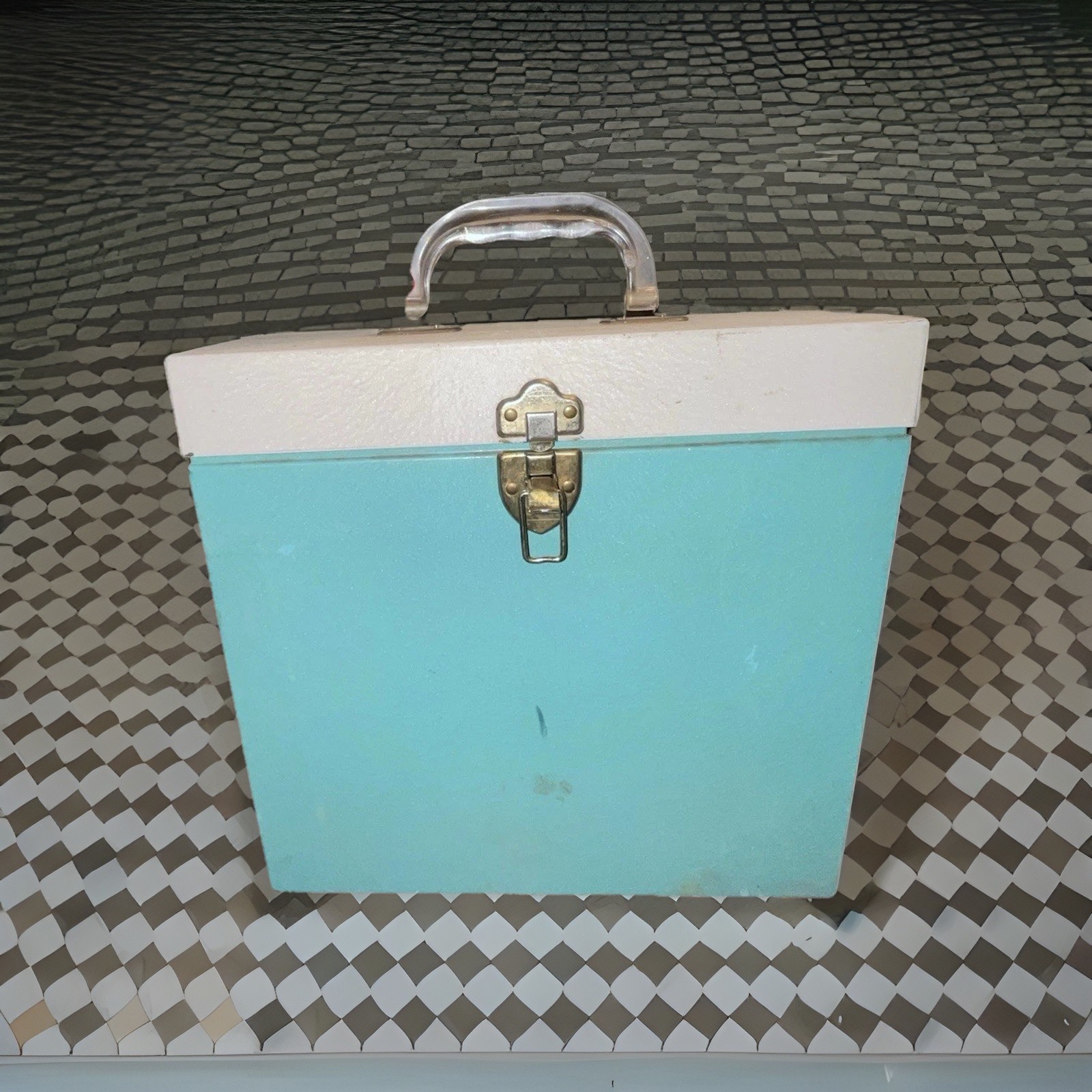 Vintage Metal Record Carrying Case Vintage Old Antique