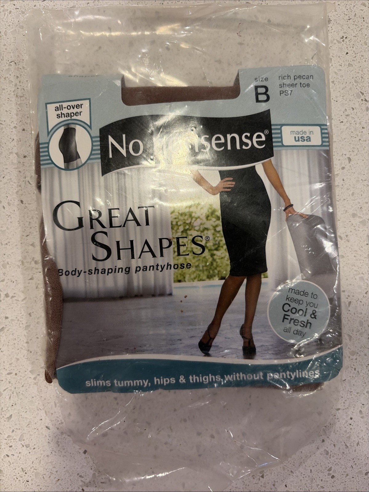 No Nonsense B Great Shapes Body Shaping Pantyhose Rich Pecan Sheer Toe