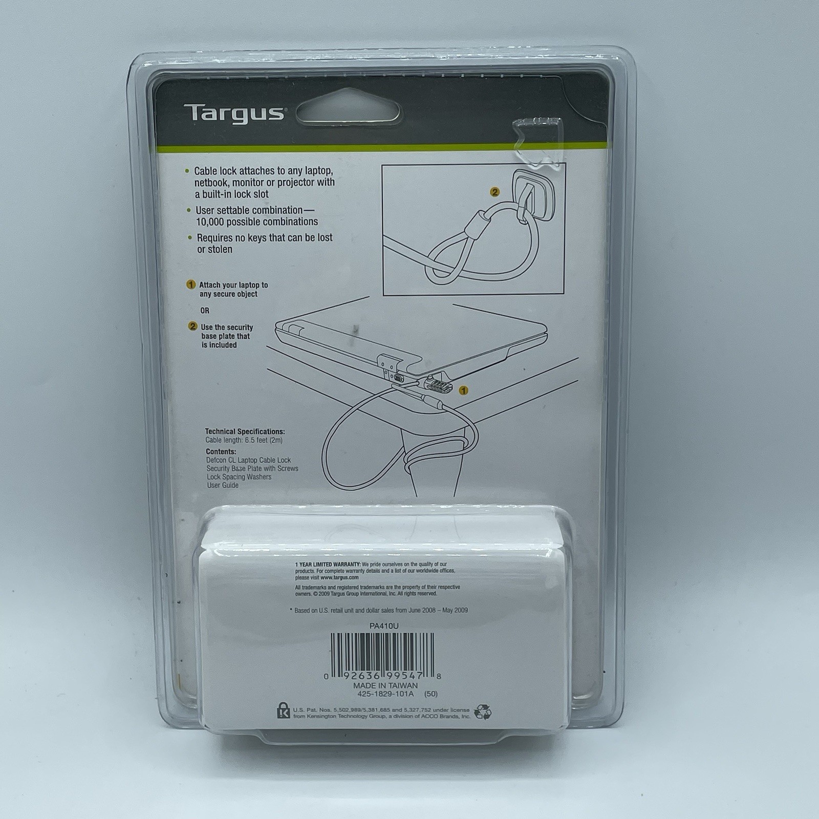 NEw Targus Defcon CL Laptop Cable Lock Combination Lock 6.5 ft, 2 m
