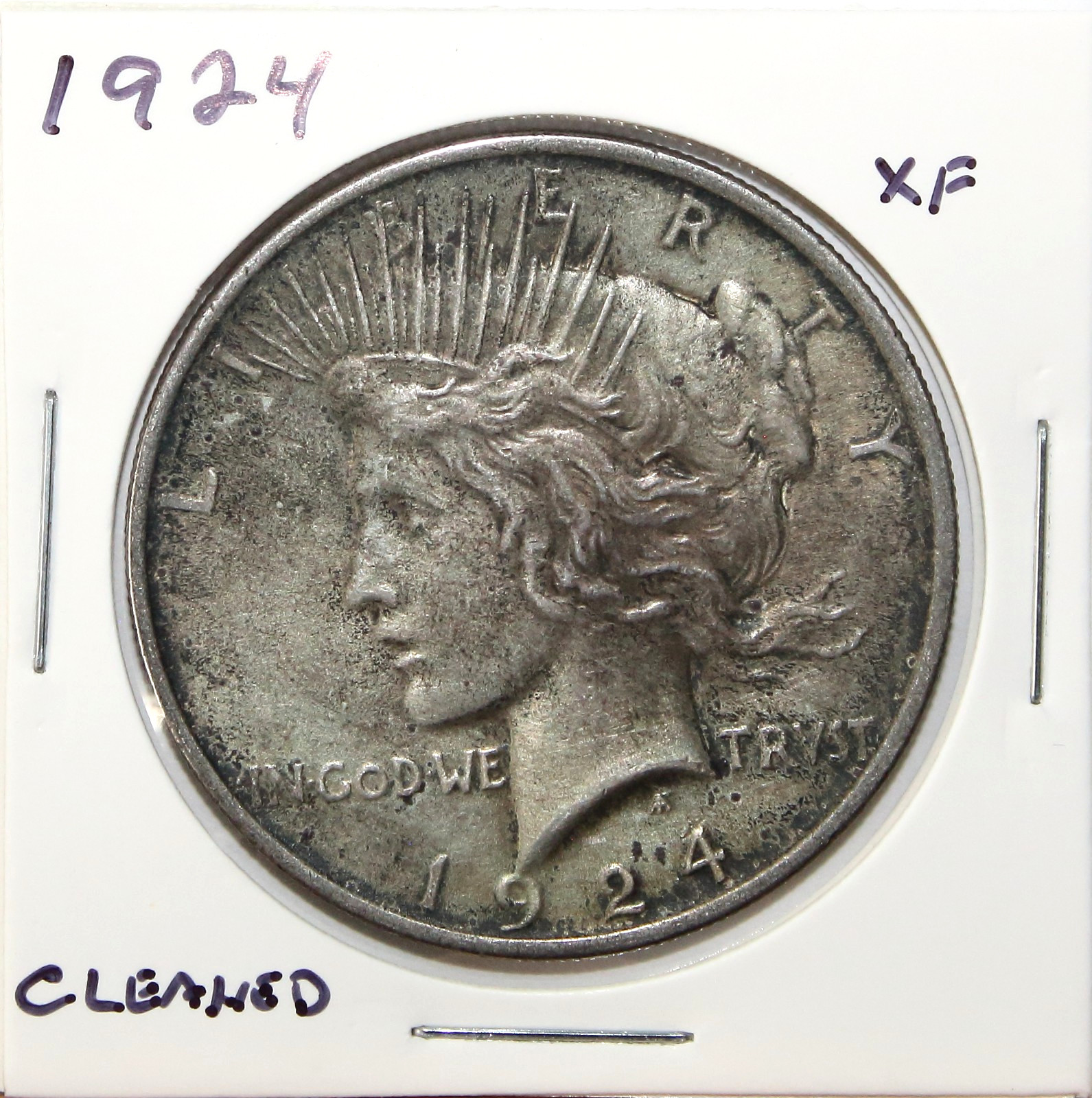 1924 US Peace Silver Dollar $1 EF XF Extremely Fine Details
