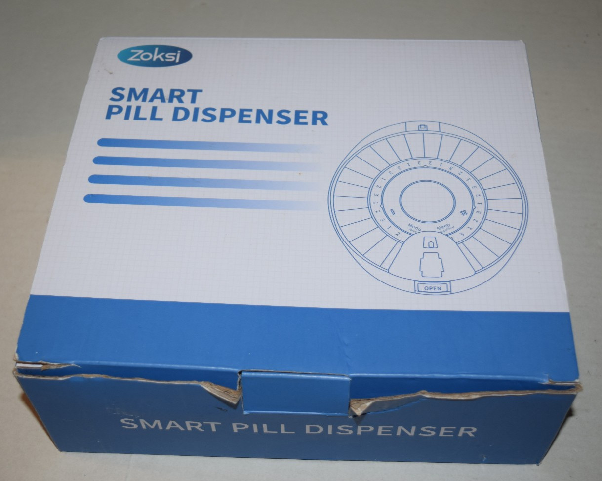 Zoksi Smart Automatic Pill Dispenser 28 Day Bluetooth App Alerts Schedule Light
