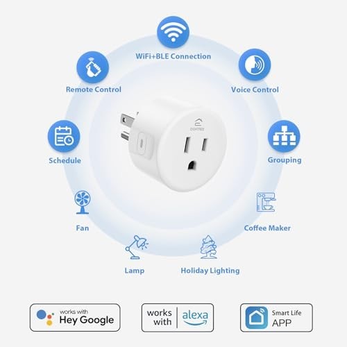 Smart WiFi Plug 5GHz & 2.4GHz, Remote Control Outlet Socket, Works with Alexa, 2
