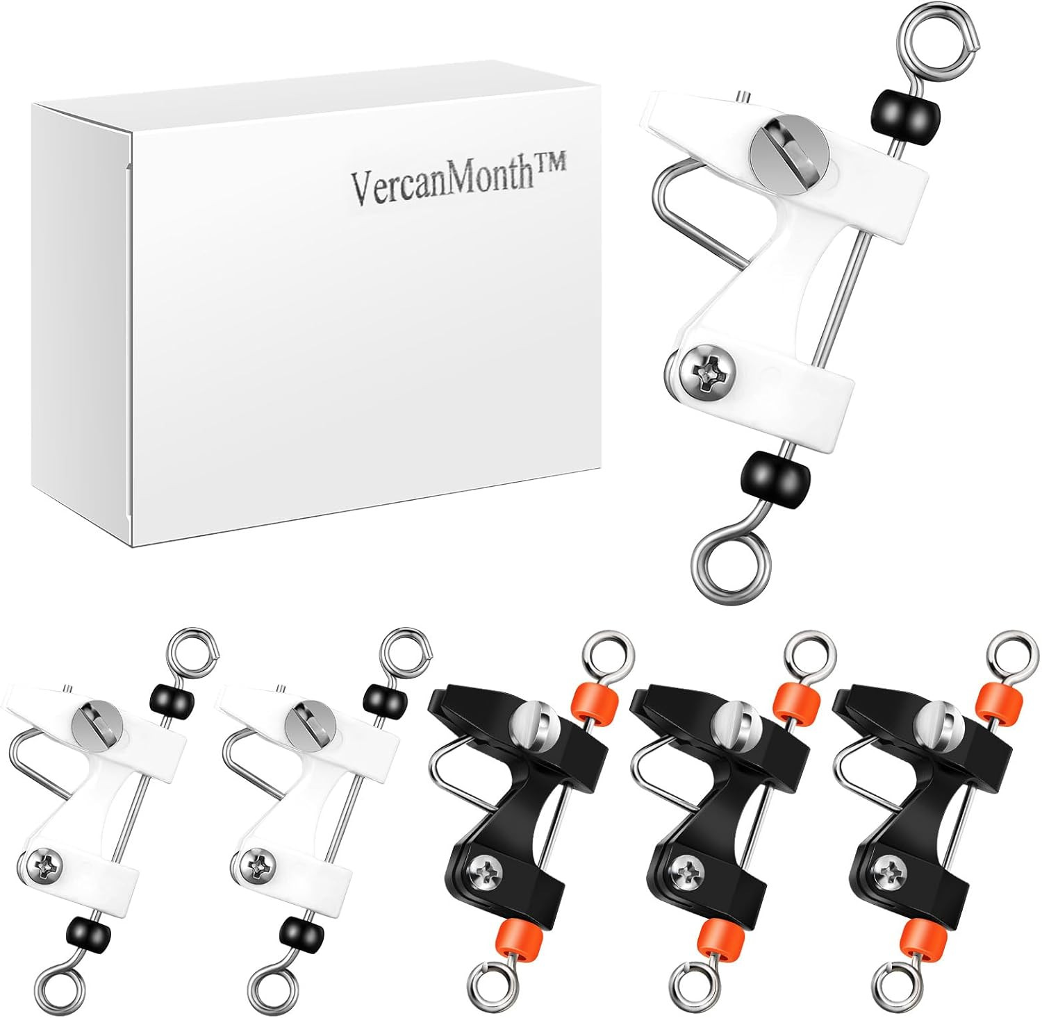 6 Pcs Adjustable Tension Downrigger Release Clips for Offshore Fishing