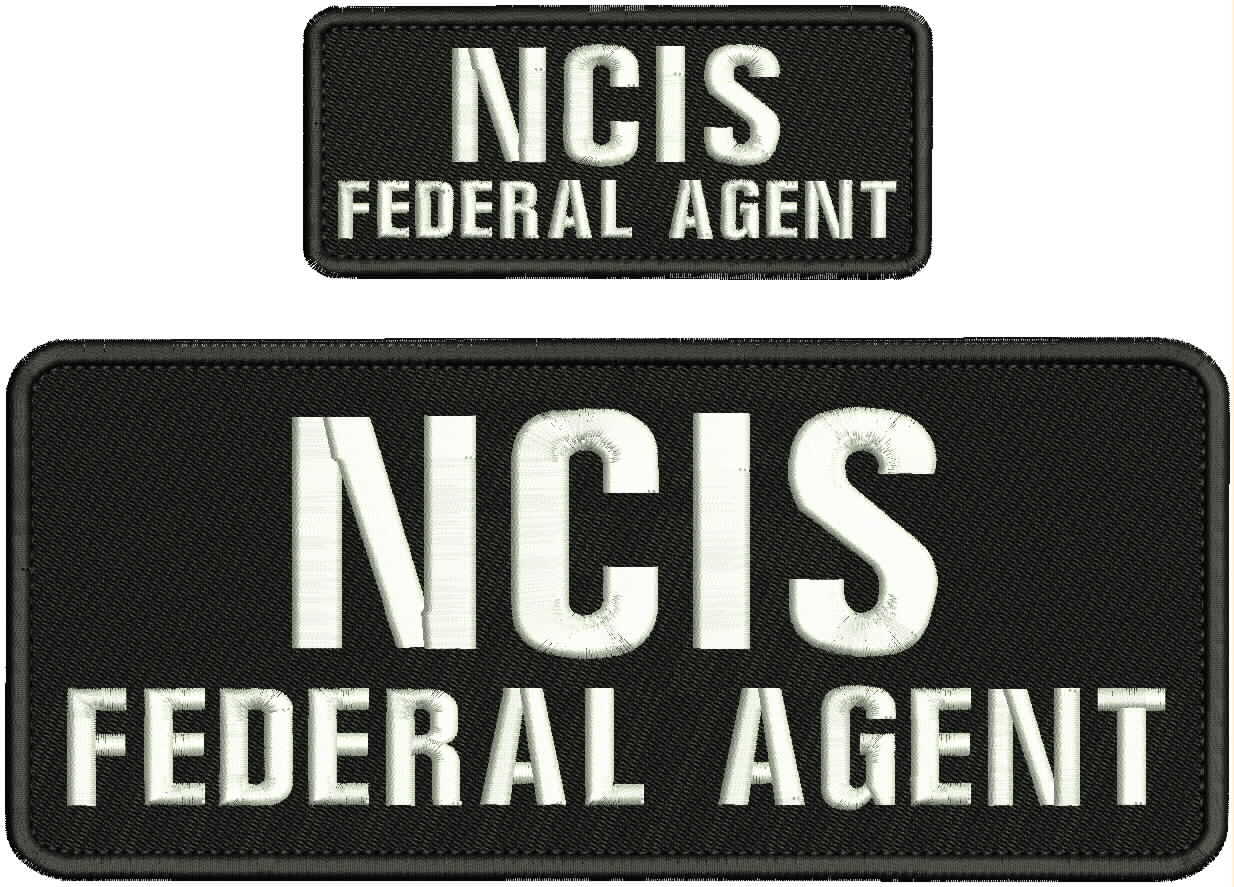 NCIS F AGENTembroidery patch 4x10 and 2x5  hook on back white letters