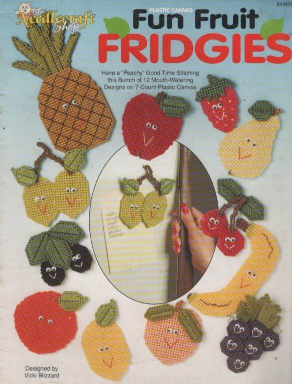 OOP!!! THE NEEDLECRAFT SHOP PLASTIC CANVAS FUN FRUIT FRIDGIES
