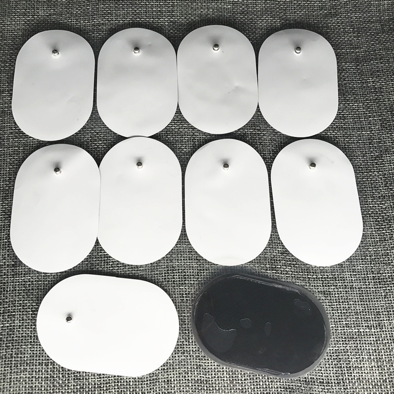 10Pcs Snap On Oval Replacement Pads For Electrode Tens Unit & Pulse Massager