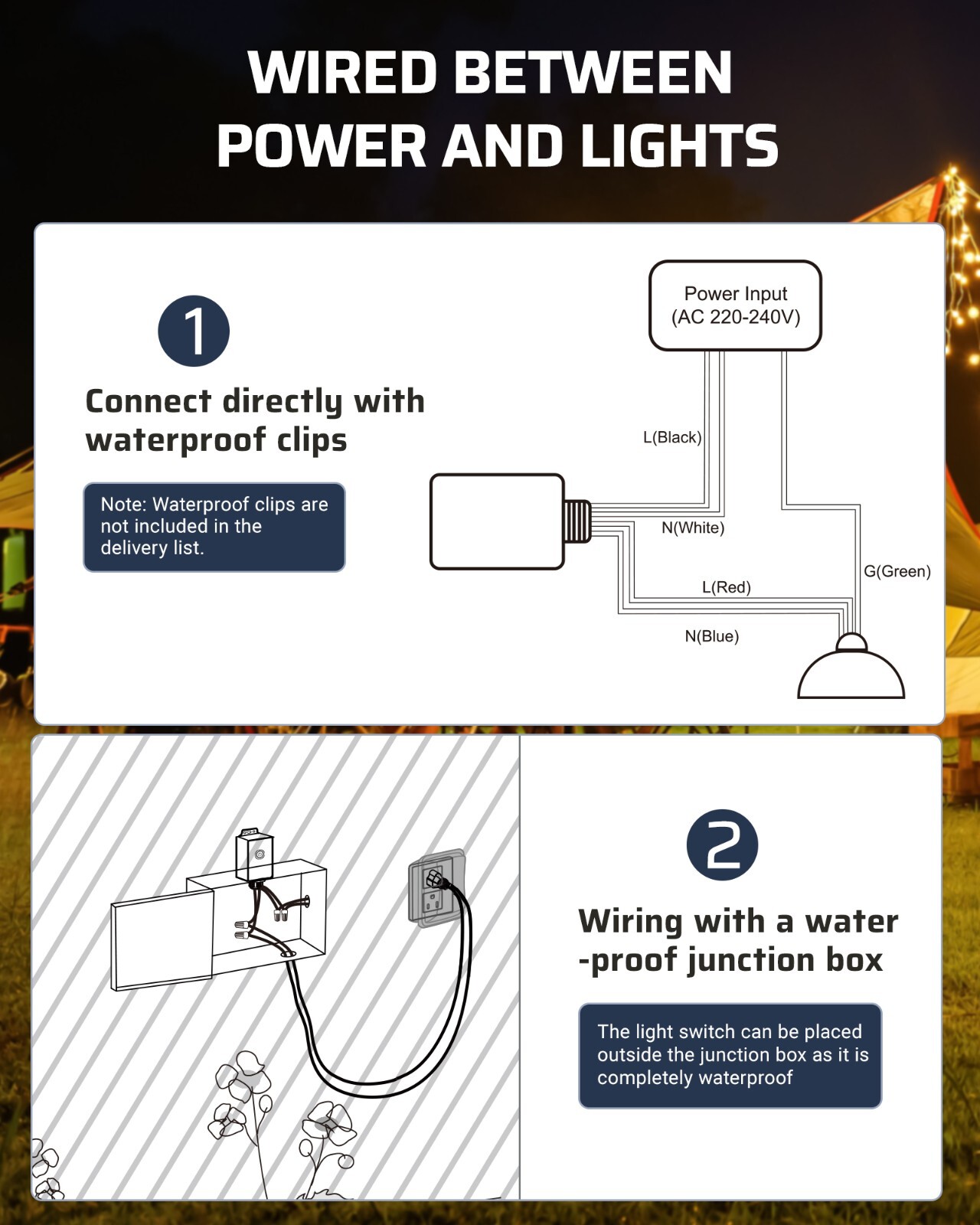 DEWENWILS Wireless Light Switch and Receiver Kit, Waterproof for Outdoor Light