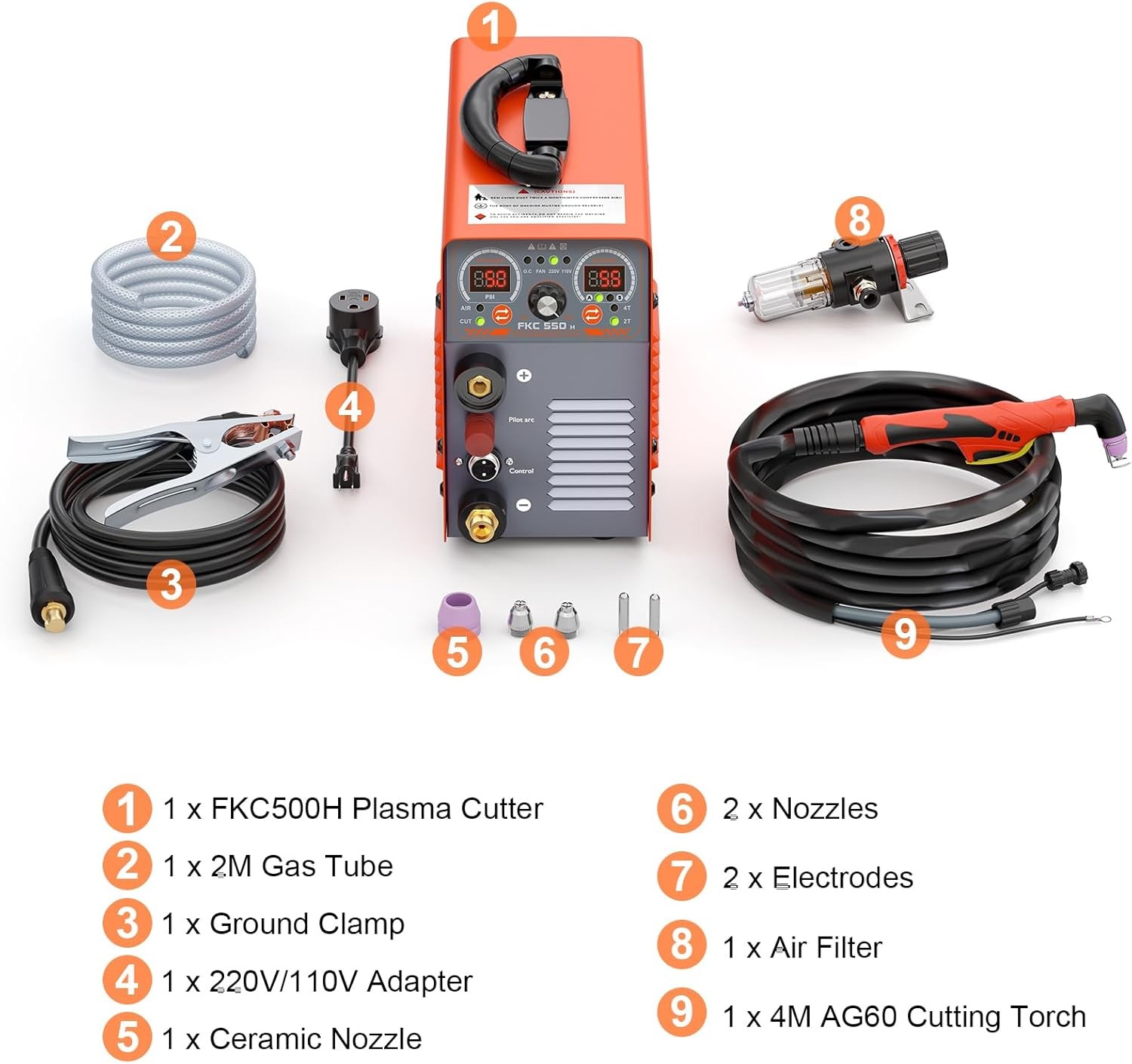 Plasma Cutter 55A Non Touch Pilot Arc HF Air Plasma Cutting Machine Max Cut 3/4"