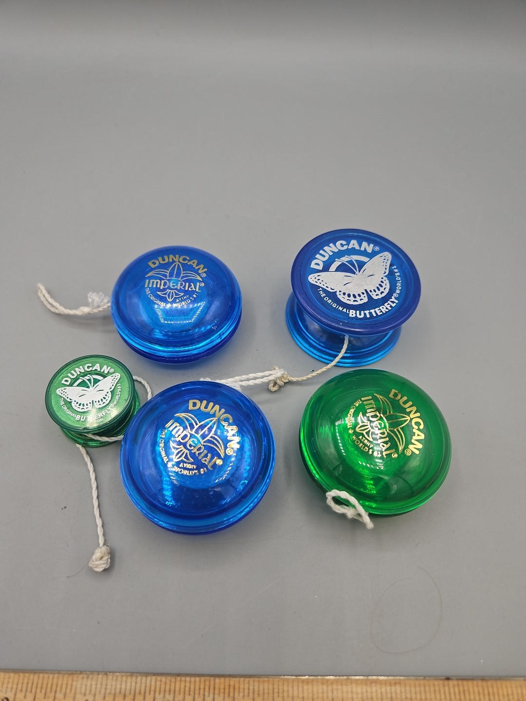 Duncan Mixed Lot of 5 Yo-Yos Yoyo Imperial Butterfly Blue Green Mini