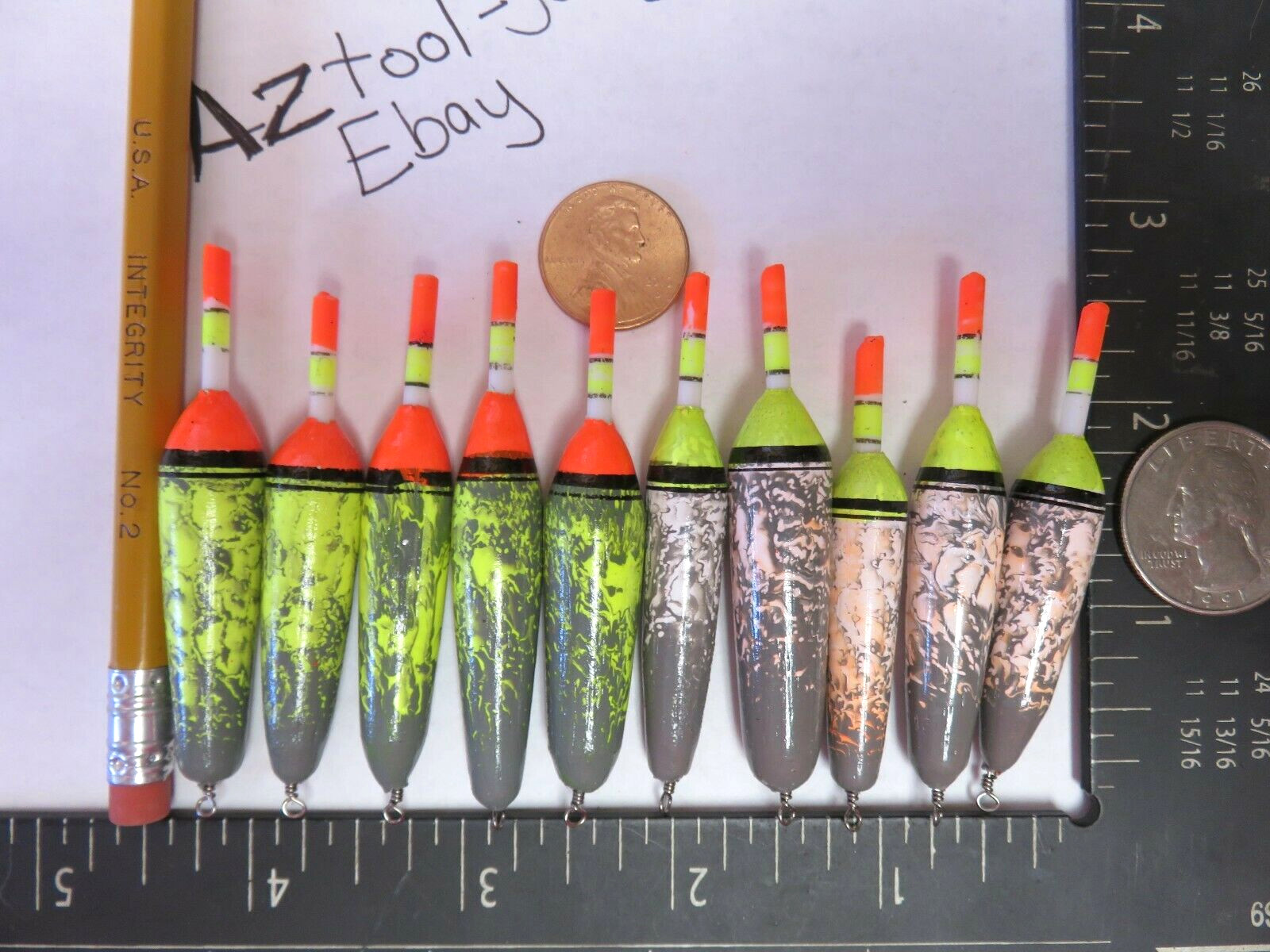 10 NEW WOOD SLIP FLOATS / BOBBERS PANFISH  ICE FISHING NO FREEZE UP ON LINE B69