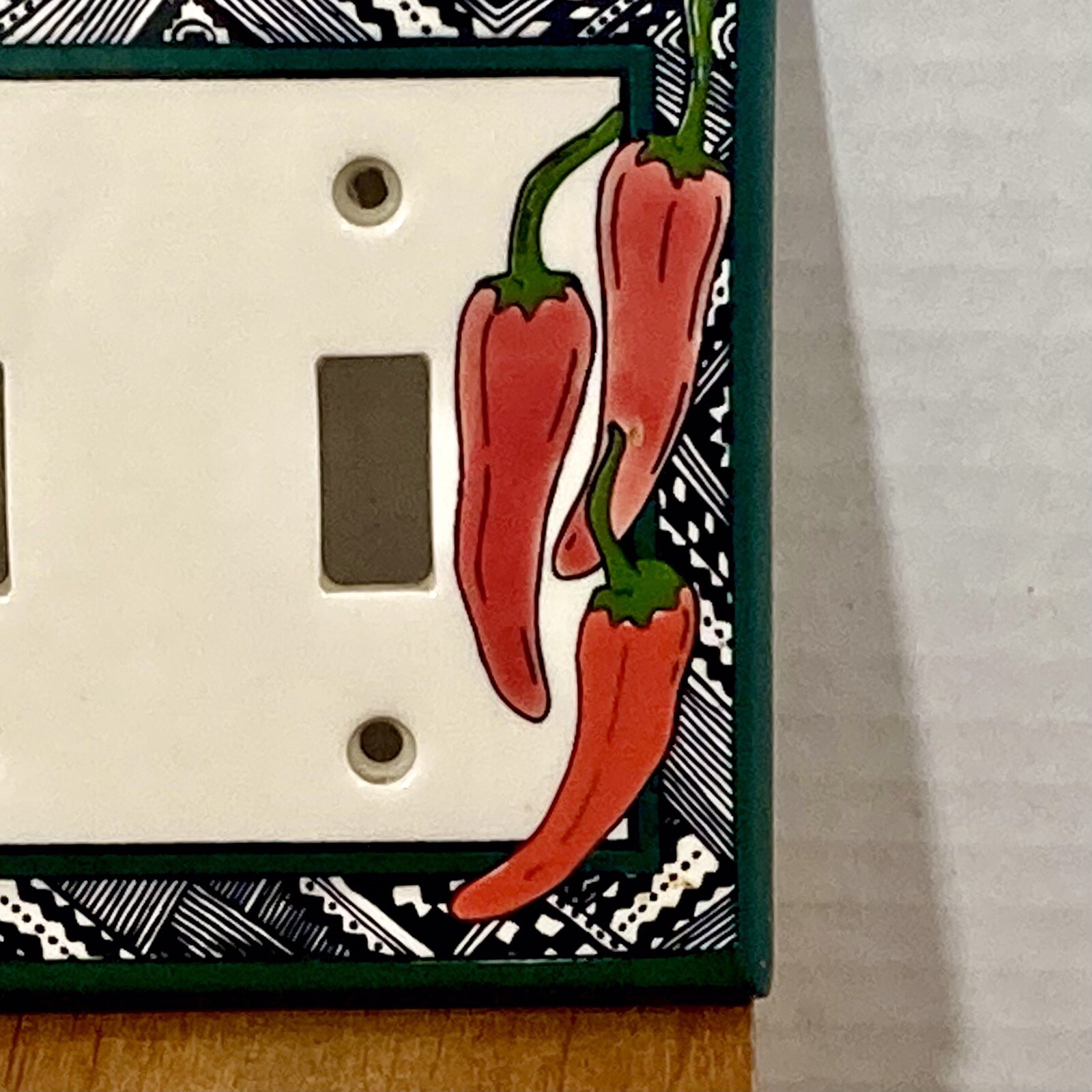 All Fired Up Ceramic Red Hot Chili Pepper Double Toggle Switch Cover Plate