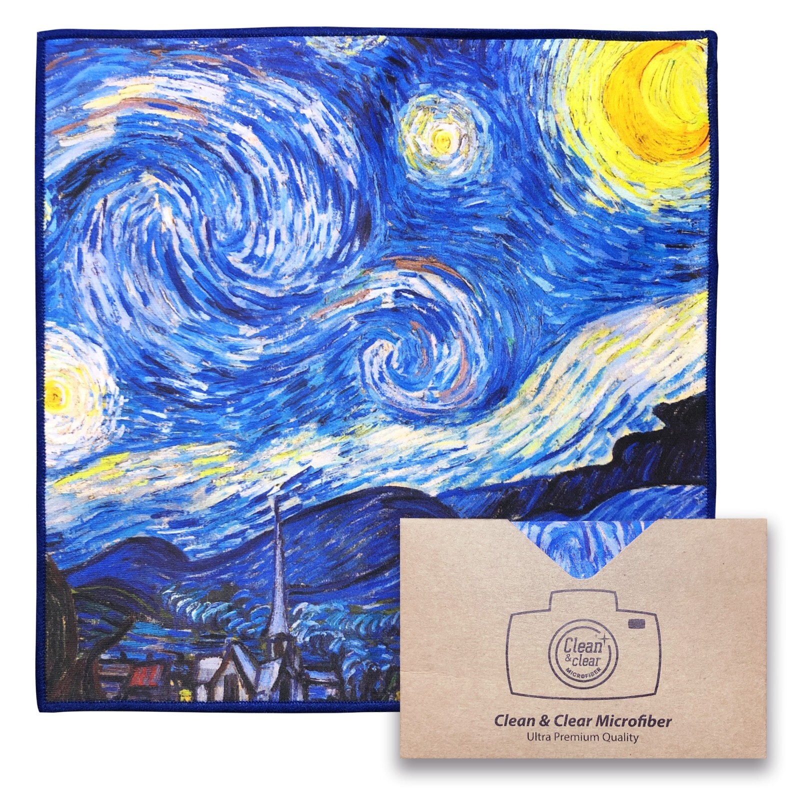 LARGE[6 Pack](Gogh "Starry Night") - ULTRA PREMIUM QUALITY Microfiber Cloths