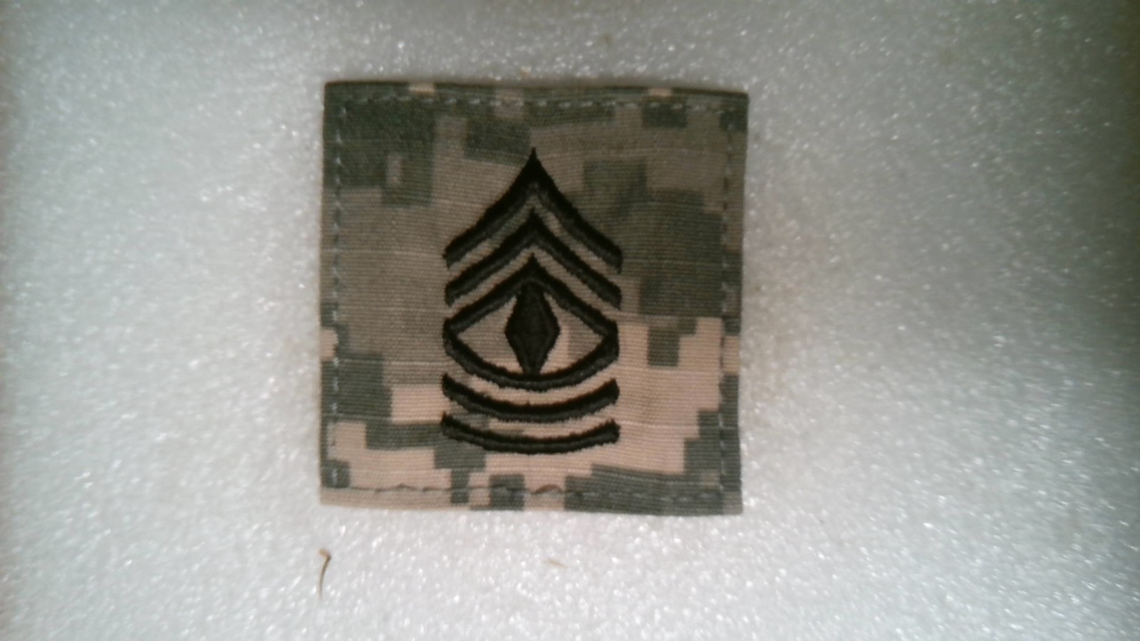 MILITARY PATCH US ARMY E-8 FIRST SERGEANT RANK HOOK LOOP BACK ACUS ACU
