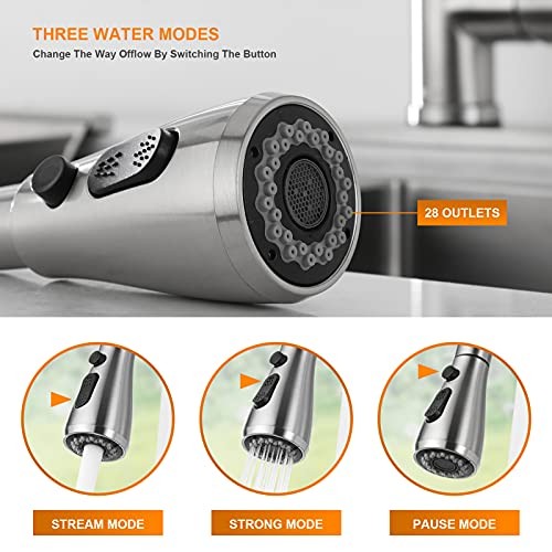 Touch Stainless Steel Kitchen Faucet with Pull-Down Touch On Sensor