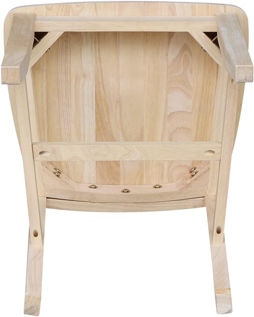 International Concepts Cafe Dining Chairs Solid Parawood Bistro Style Unfinished