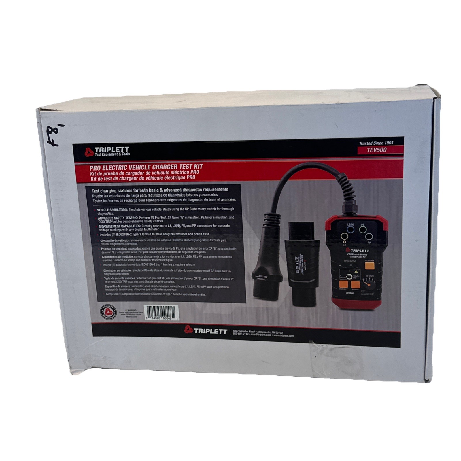 Triplett TEV500 Pro Electric Vehicle Charger Test Kit Basic/Advanced Diagnostic
