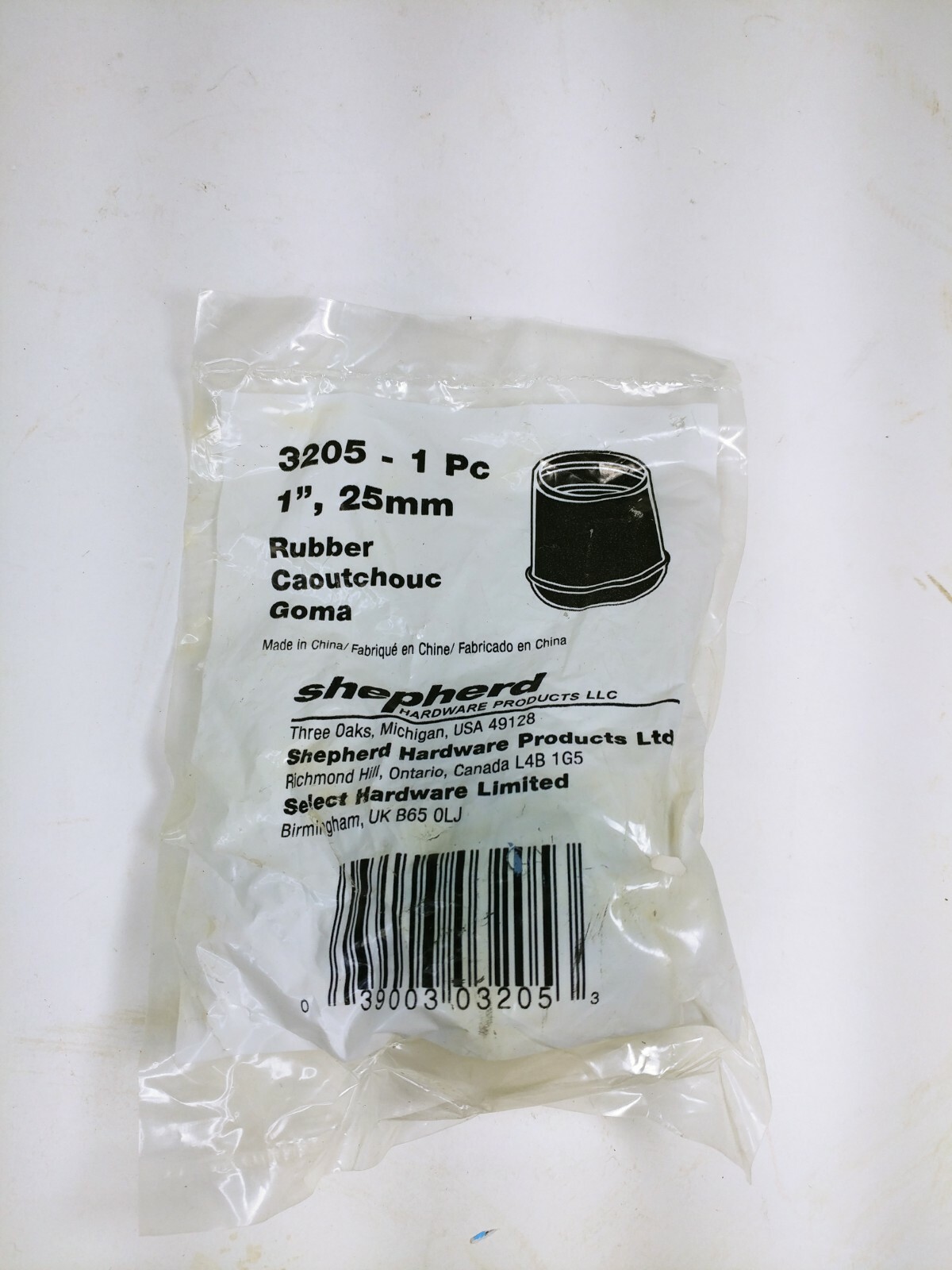 Shepherd Tip Rubber Straight Black 1 Pack 7/8" & 1"