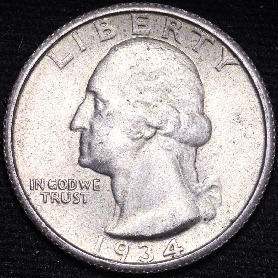 1934 Washington Silver Quarter CHOICE BU FREE SHIPPING E630 GCC