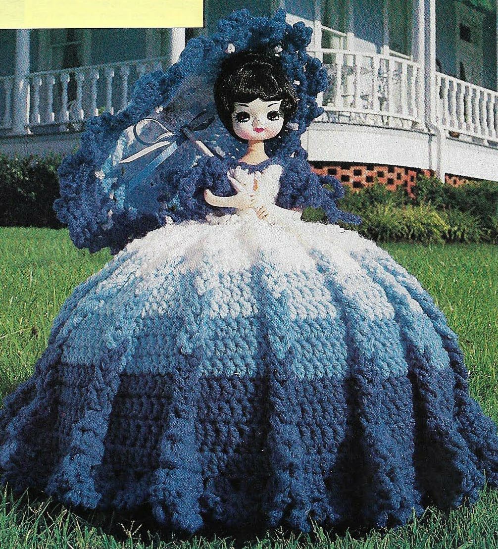 BONNIE BLUE BELLE PILLOW DOLL DIGEST SIZE CROCHET PATTERN INSTRUCTIONS
