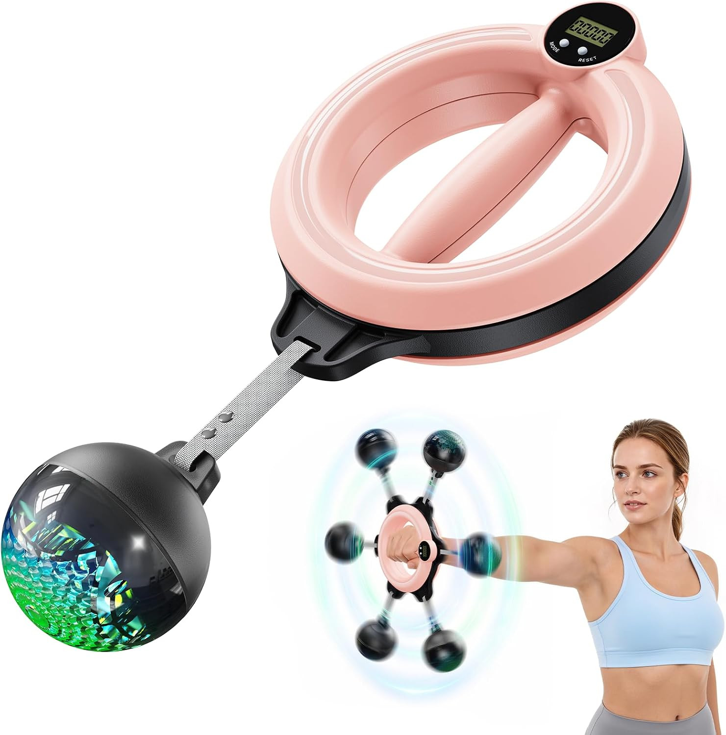Infinity Hoop Twister Arm Trainer, 360° Hand-Crank Forearm and Shoulder Workout