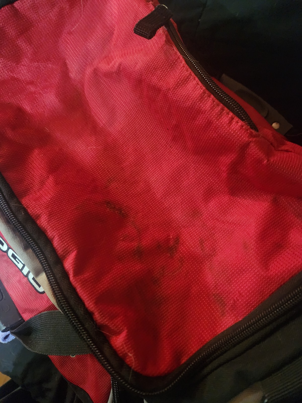 OGIO All Terrain Medium Grip Gym Bag Red Black Gray Polyester Zip Strap