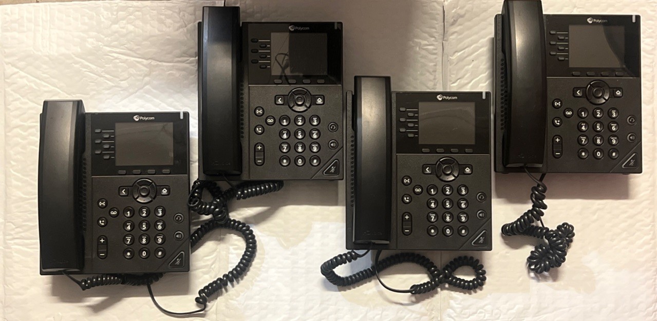LOT Of 4 Polycom Plantronics Model VVX 350 VOIP Business Phone