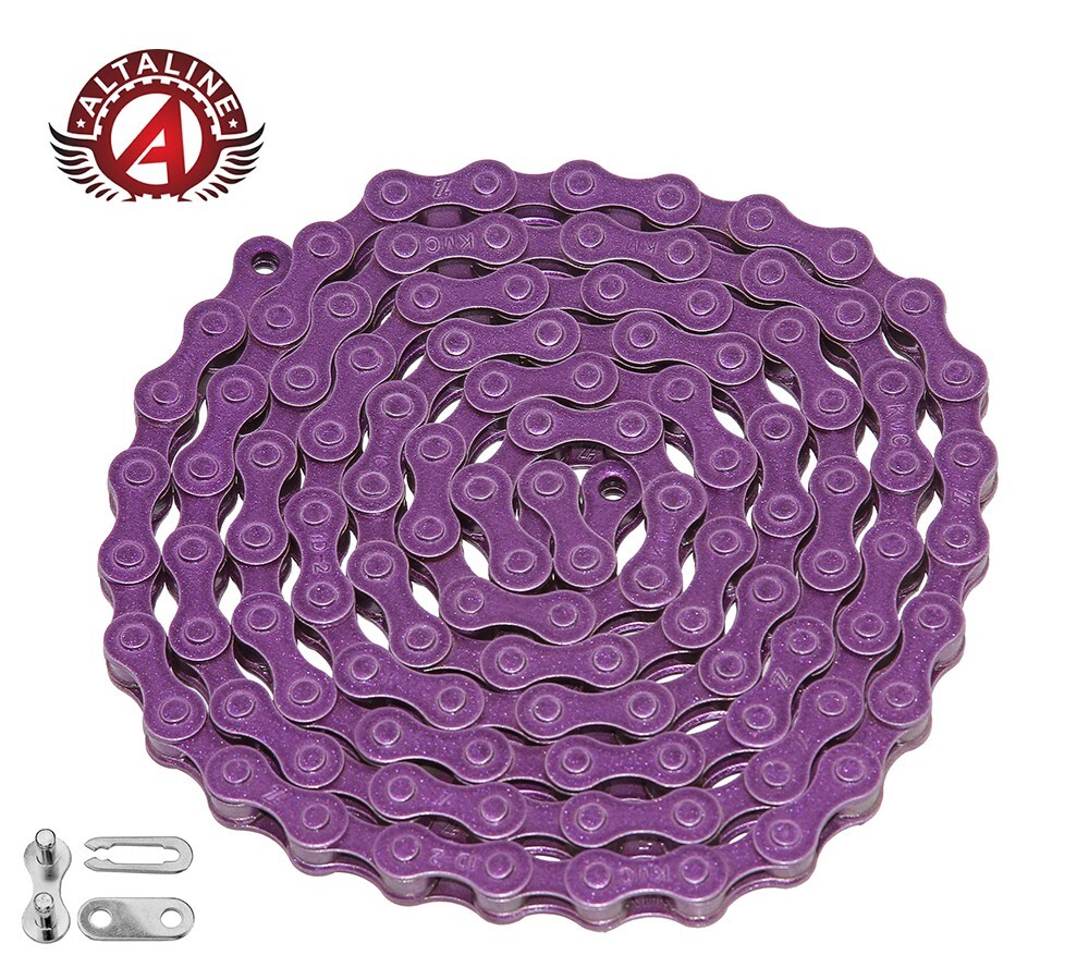 KMC ALTALINE Single Speed BIKE PURPLE Chain 1/2x1/8x112 LINKS Cruiser FIXIE BMX.