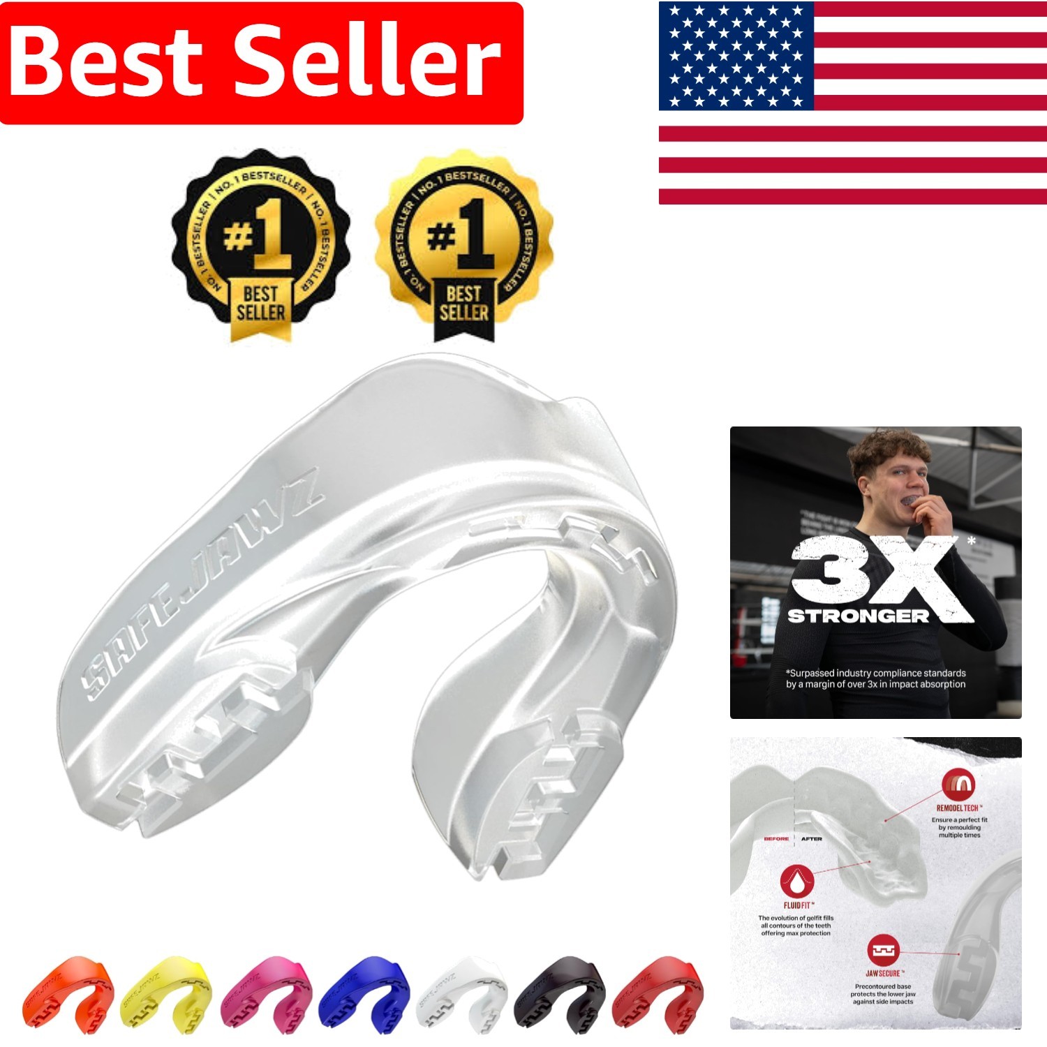3X Stronger Mouthguard for Boxing, Basketball & MMA - Slim Fit Protection