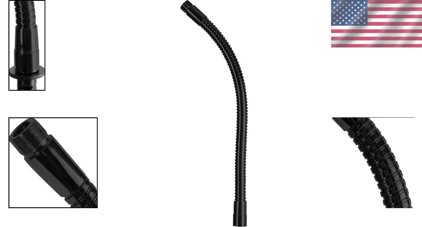 13" Flexible Microphone Gooseneck in Elegant Black - Precision Placement