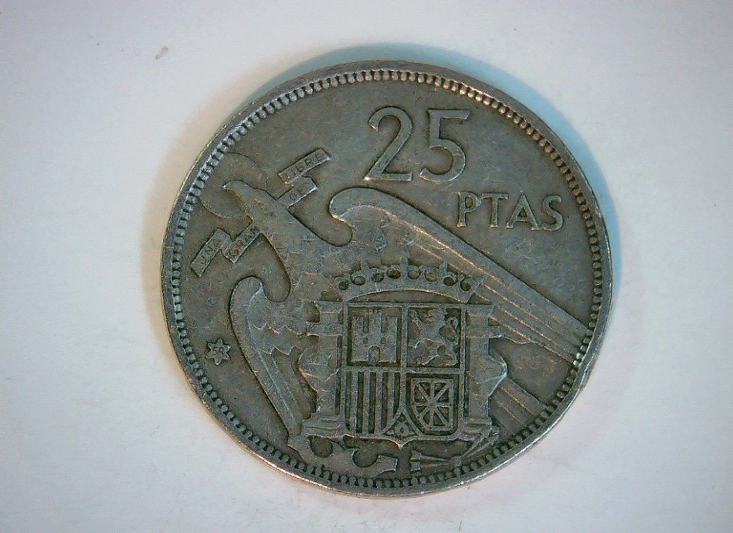 Spain 1957 25 Pesetas Francisco Franco (Caudillo) 25 Pesetas Coin