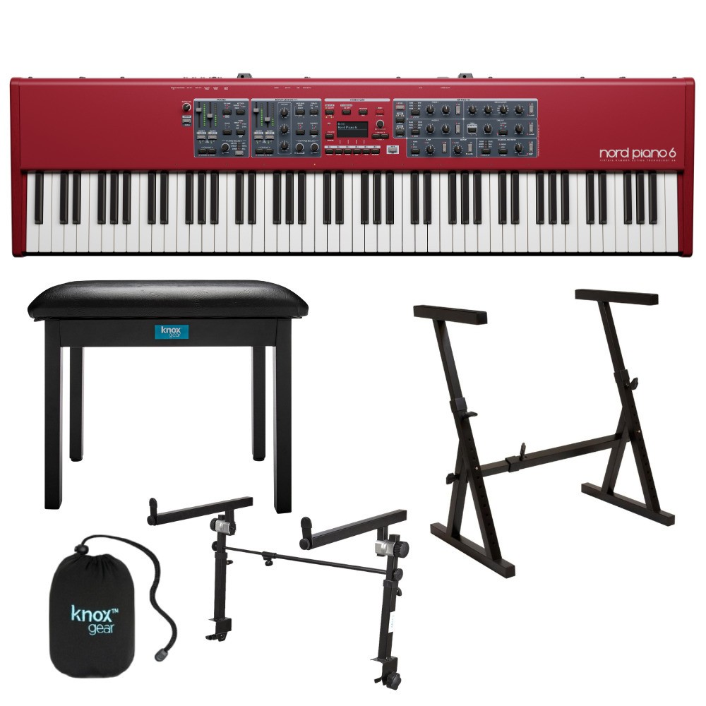 Nord Piano 6 88-Key Hammer Action Keybed Portable Piano Bundle (Red)