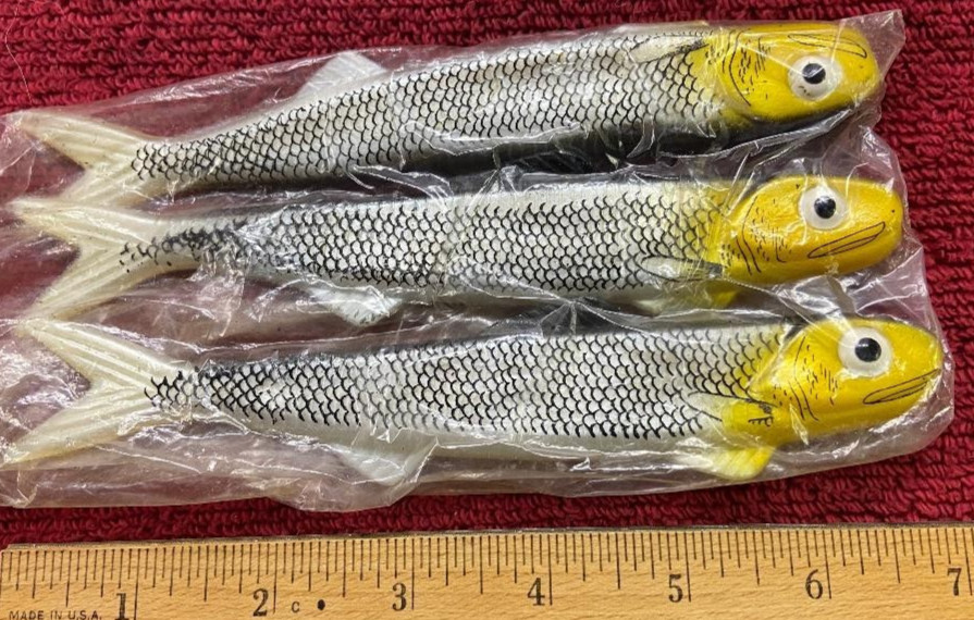 Vintage Soft Plastic Swimbaits 7" Fish Shaped Fish Baits, Lifelike for Big Fish
