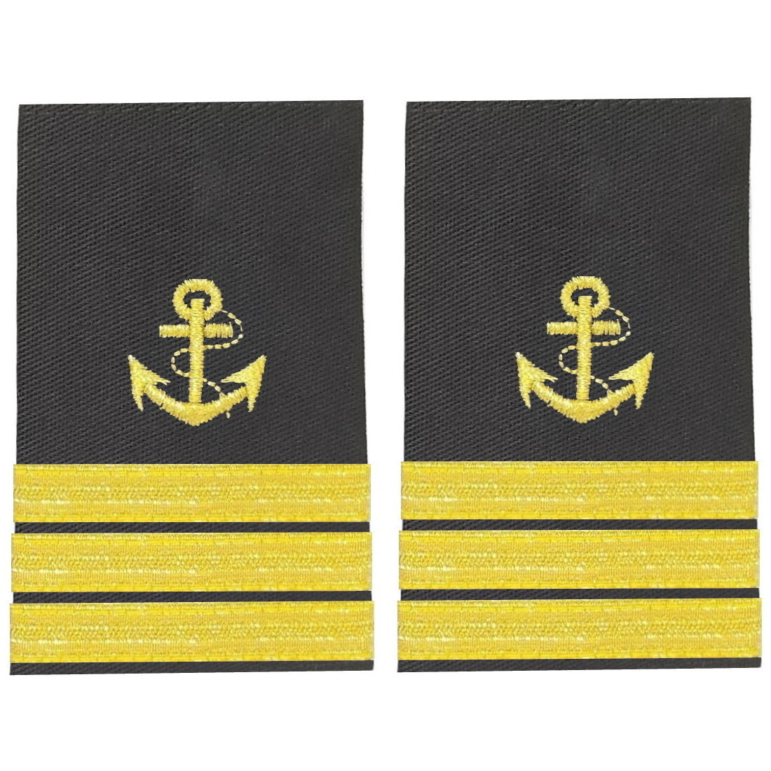 BuyStripes Mate Uniform Shoulder Board Epaulets Gold Anchor & Three Bars