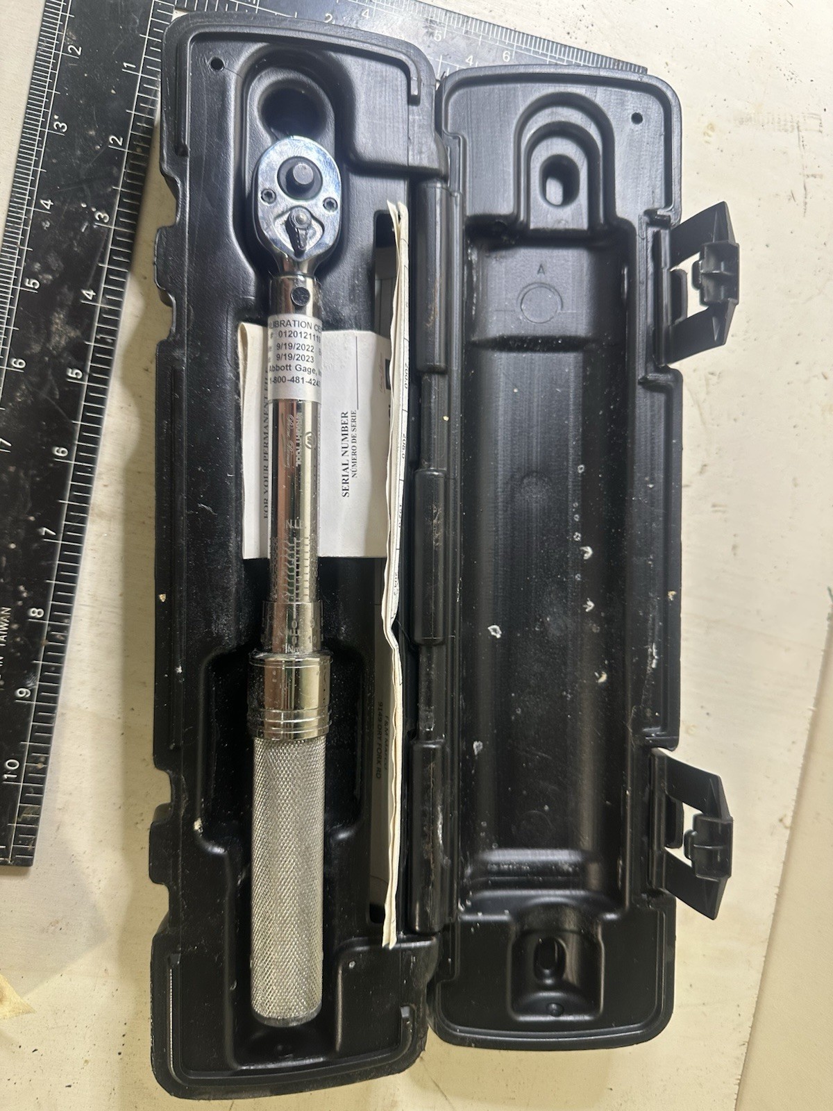 Wright Tool Micrometer Torque Wrench 3478 With 2022 Calibration Test