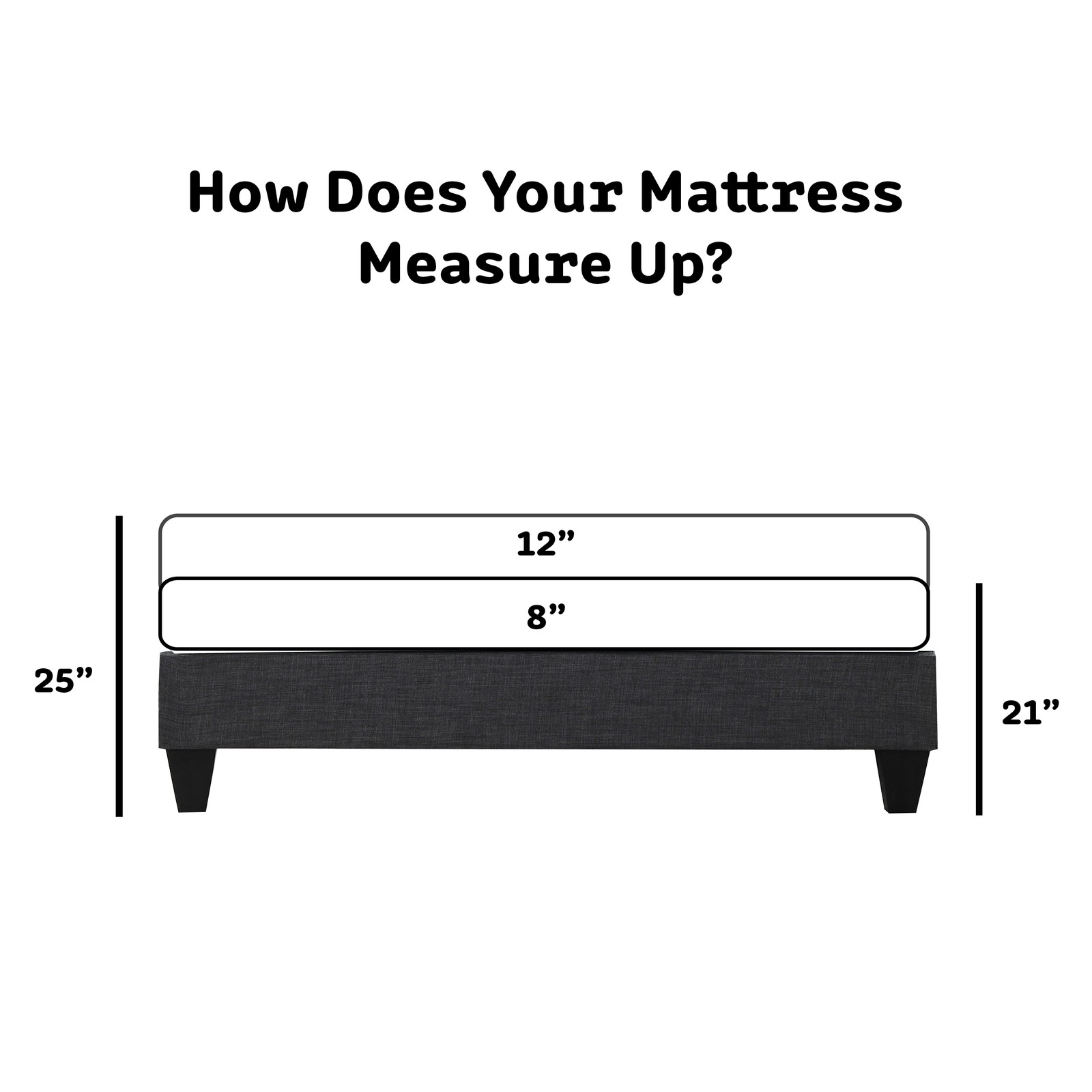 Grey Polyester Upholstered Platform Bed Frame, California King