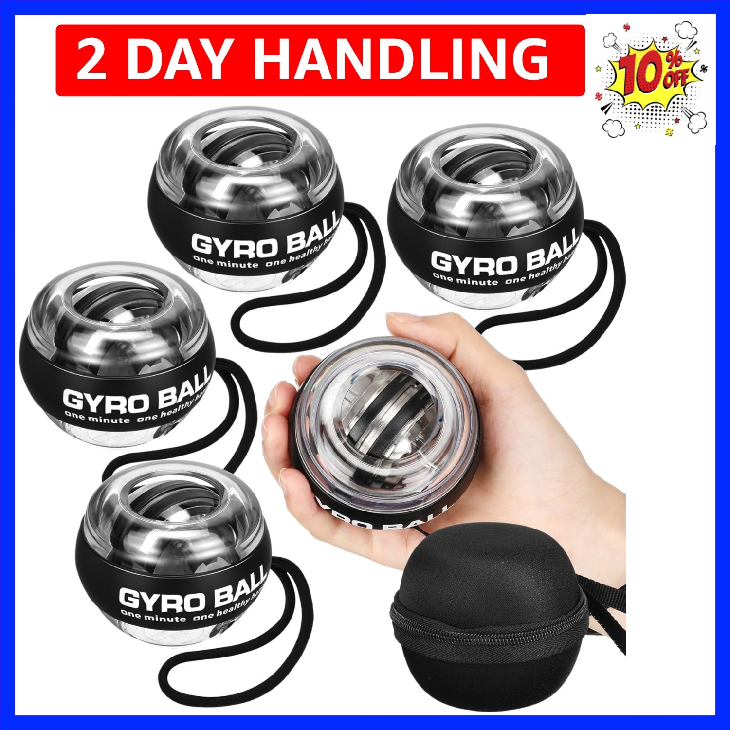 4 Vital Wrist Ball Exerciser Gyro Ball Hand Gyroscopic Wrist Strengthener & F...