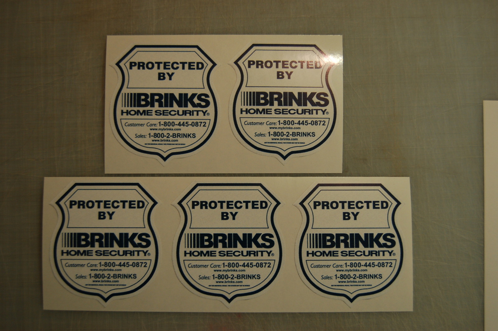 5 Brinks Home Alarm SECURITY SURVEILLANCE DECAL WINDOW DOOR STICKER 2x=12
