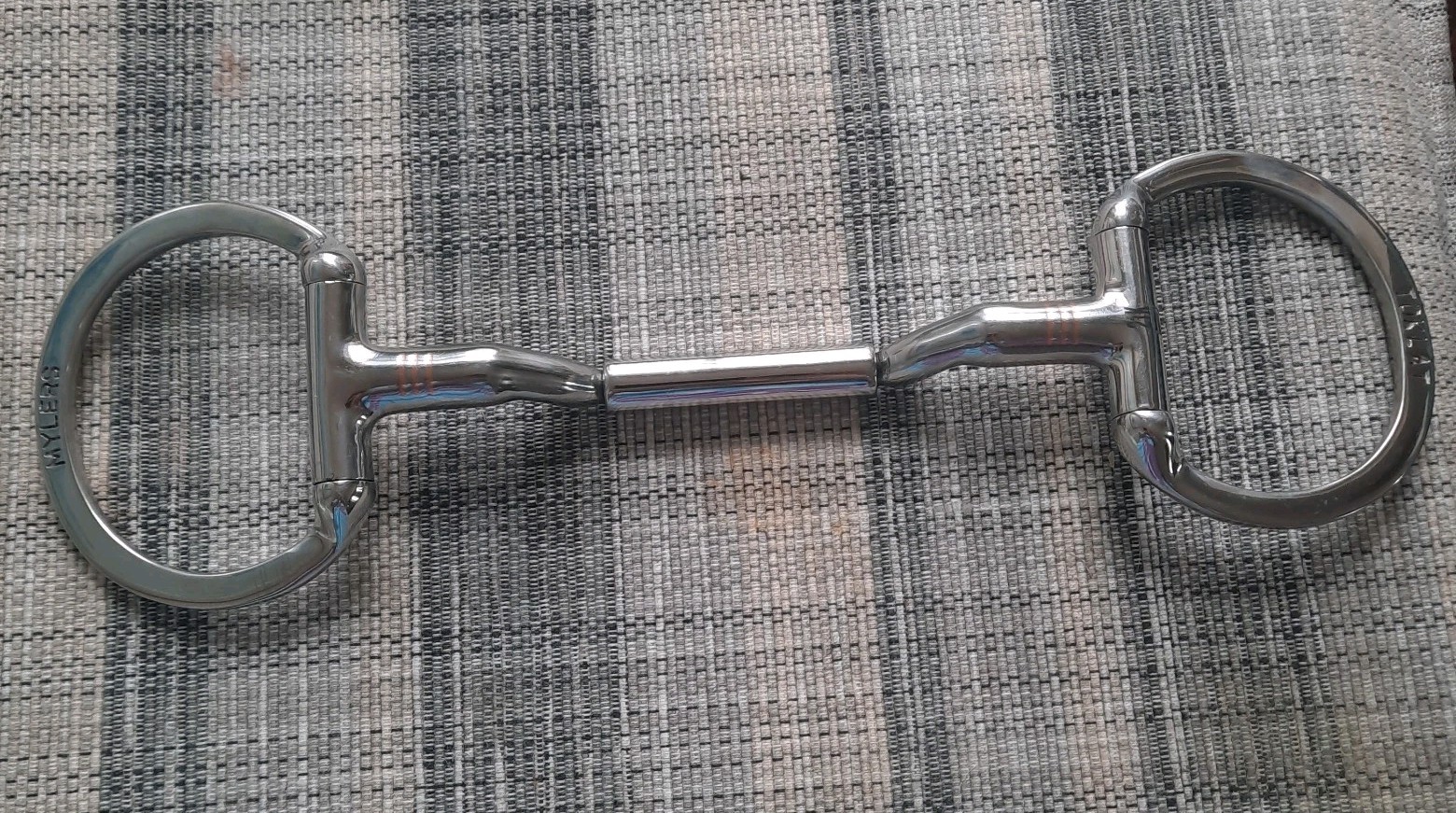 MYLER 6" MB36 Forward Tilt Ported Barrel Eggbutt Snaffle No Hooks 14mm Bit